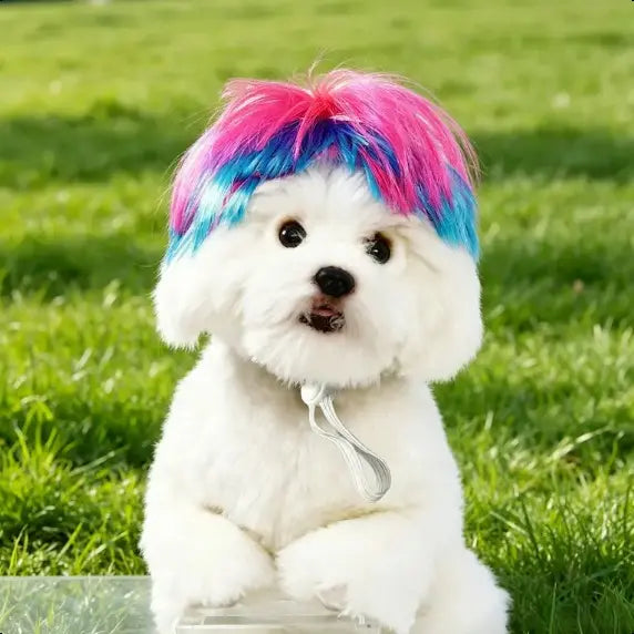 Pet Short Hair Wig Headband Cute Funny Costume Accessory for Dogs Cats Valentine Gift