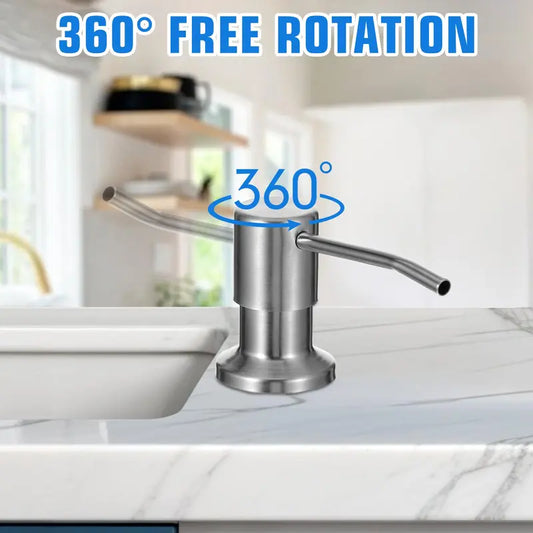 Brushed Nickel Dish Soap Dispenser for Kitchen Sink, Countertop Soap Pump with 39in No-Spill Extension Tube, for Kitchen & Bathroom