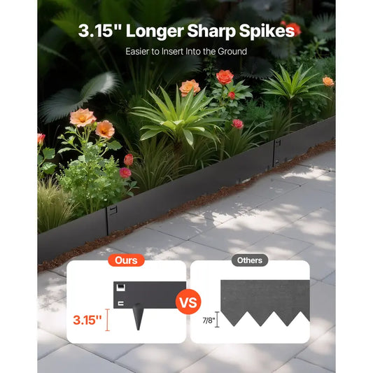 5 Pack Galvanized Steel Garden Edging, Flexible Rust Resistant Landscape Yard Border for Raised Bed