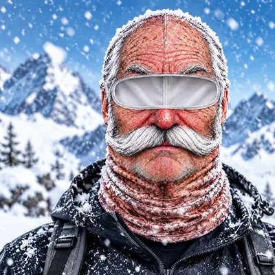 Old Man Ski Winter Face Mask 3D Funny Realistic Face Balaclava Party Gear