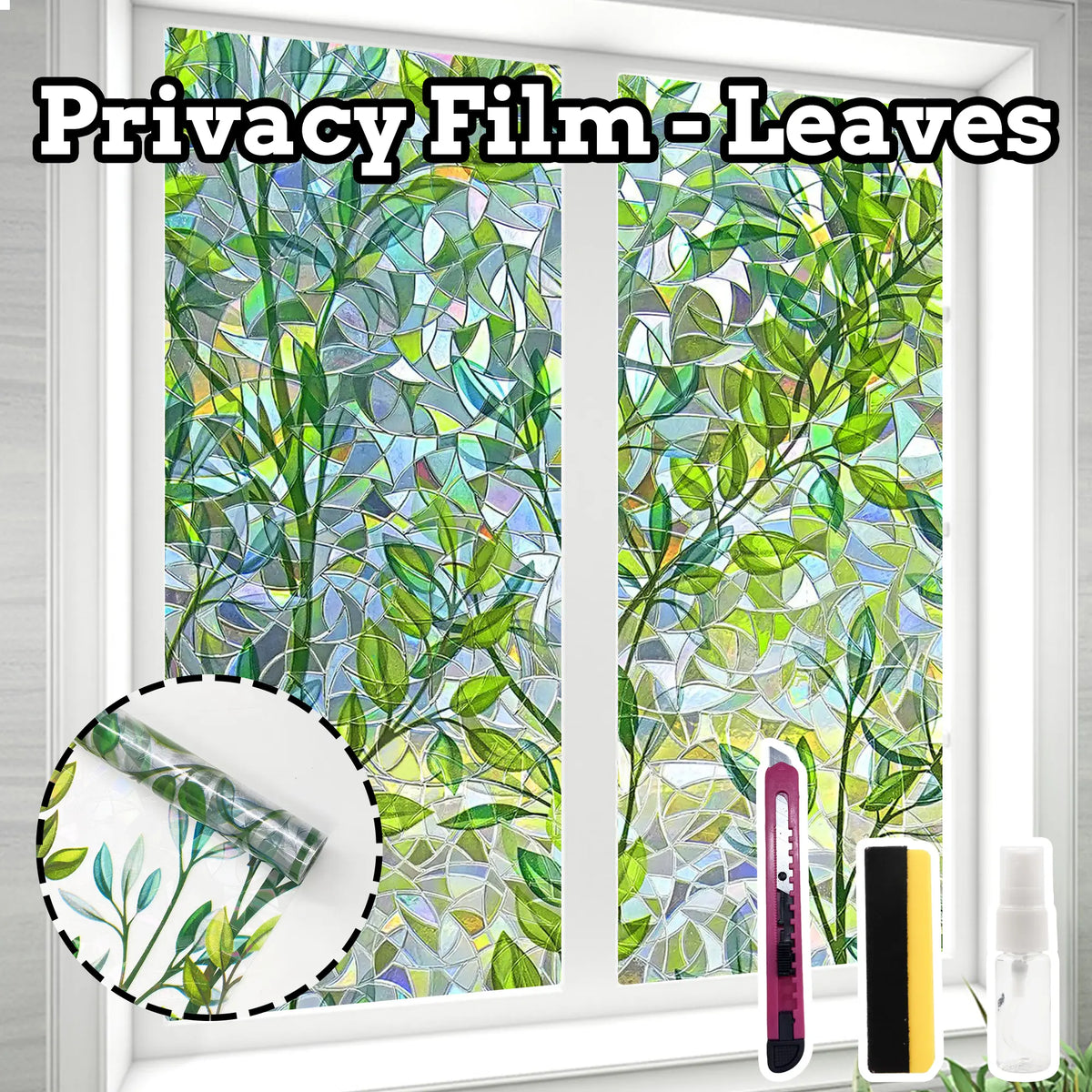 Removable Static Cling Window Privacy Film, UV Sun Blocking Reflective Mirror Window Tint 19in × 78in