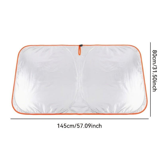 Portable Car Windshield Sunshade, Fabric Heat‑Insulating Sun Visor for Sedan SUV Truck, Summer Travel Camping Car Sun Cover