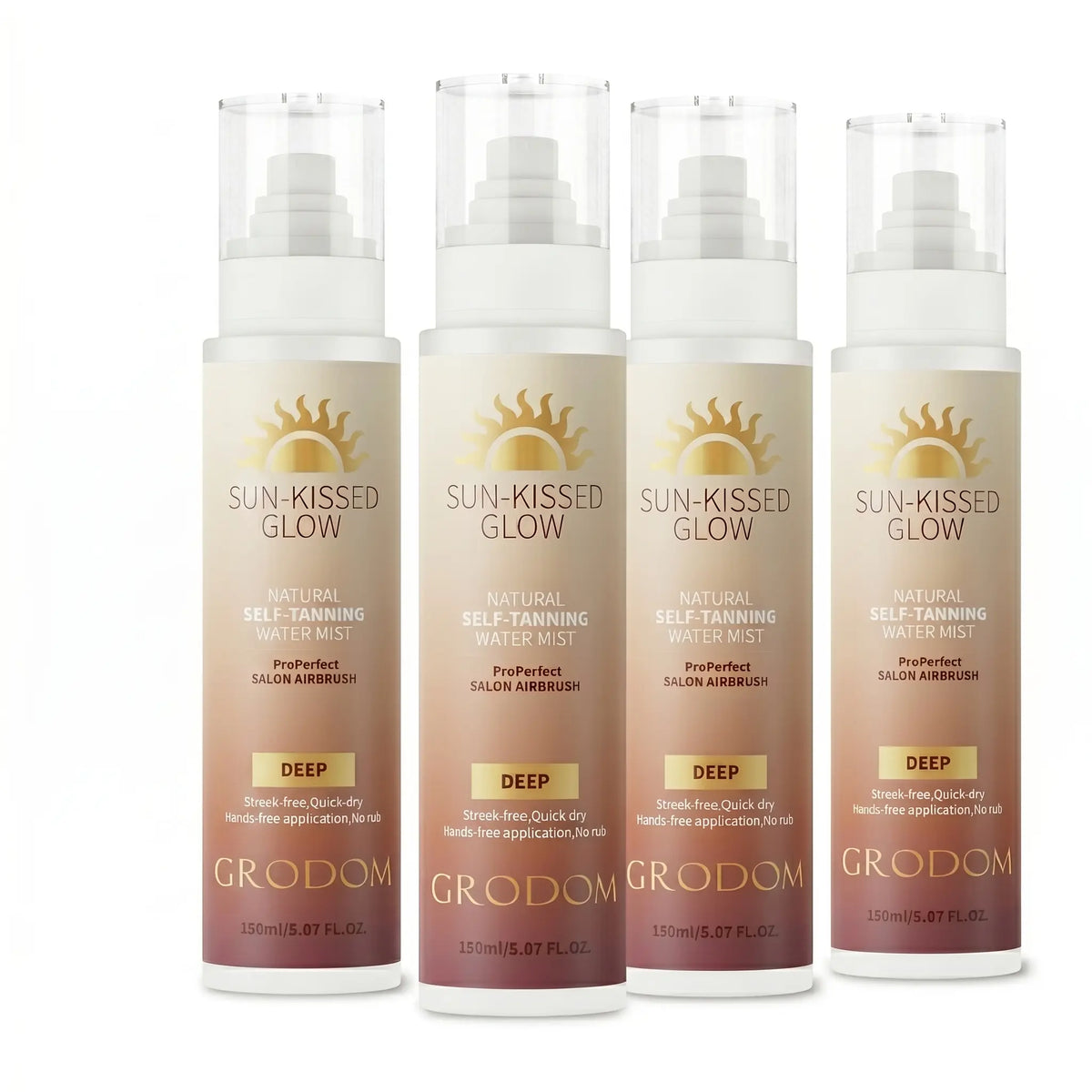 【Summer Wins】GRODOM Organic Colorless Self Tanning Mist, Vegan Streak‑Free Sunless Tanner for Body Face Hands, No Fake Tan Smell for All Skin Types
