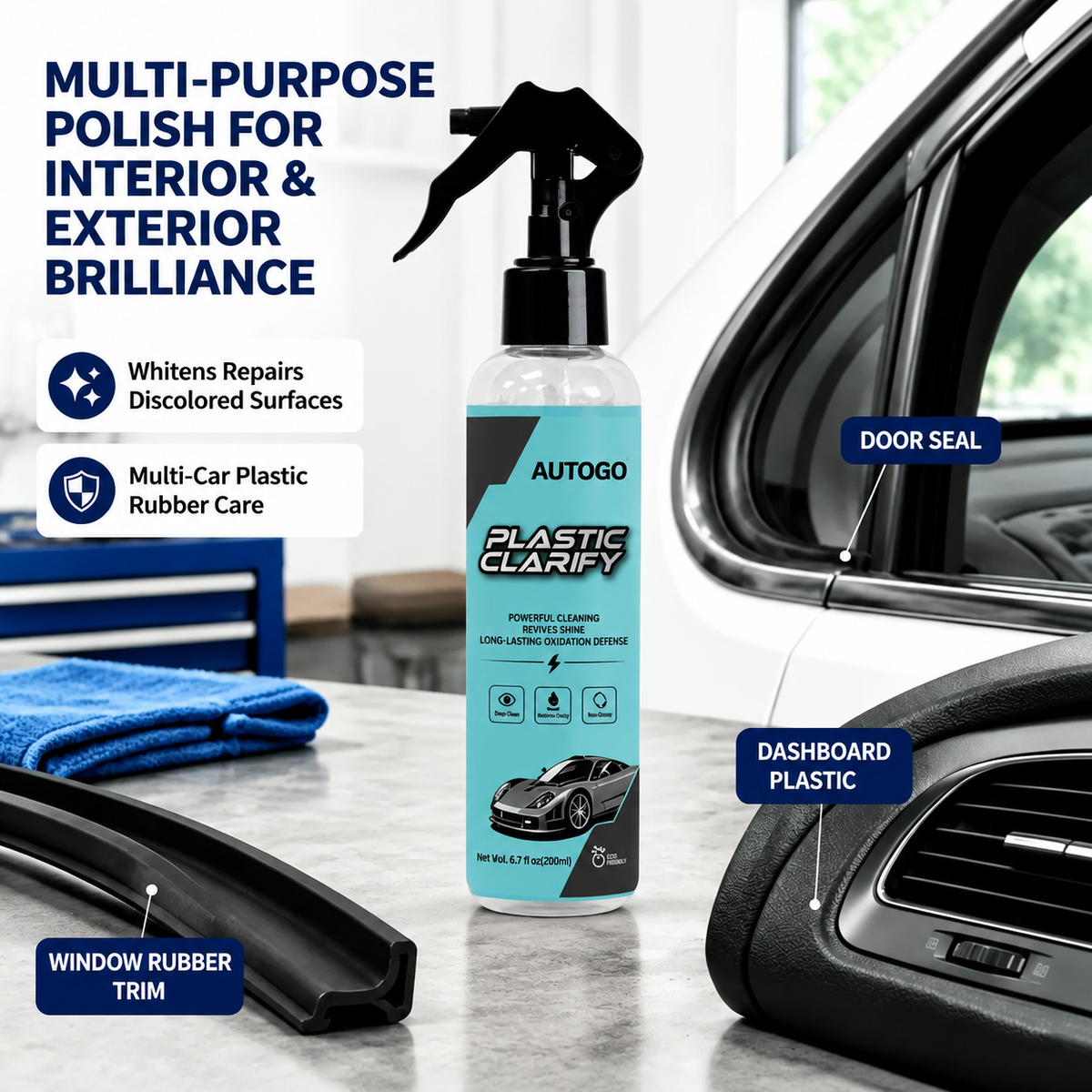 QIFOR Car Plastic Restorer 6.7 Oz