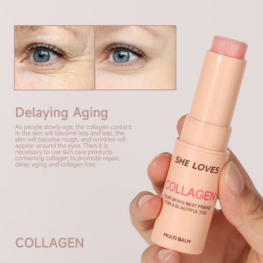 2‑in‑1 Lip & Cheek Glow Stick 12g, Collagen‑Infused Multi Stick, Long‑Lasting Moisturizing for Dewy Plump Skin