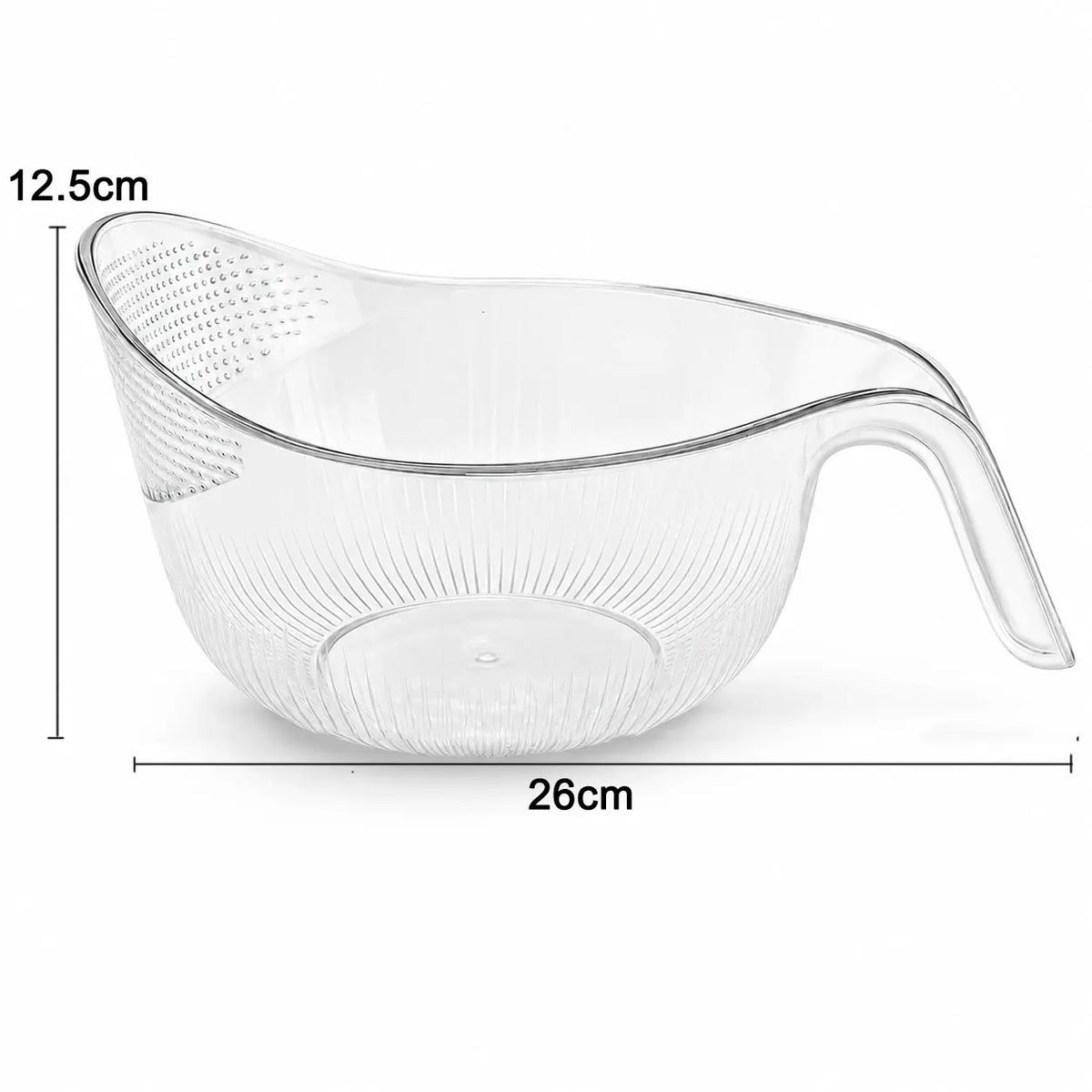 Multifunctional Rice Strainer Basket with Handle, BPA-Free Transparent Plastic Fruit Vegetable Colander