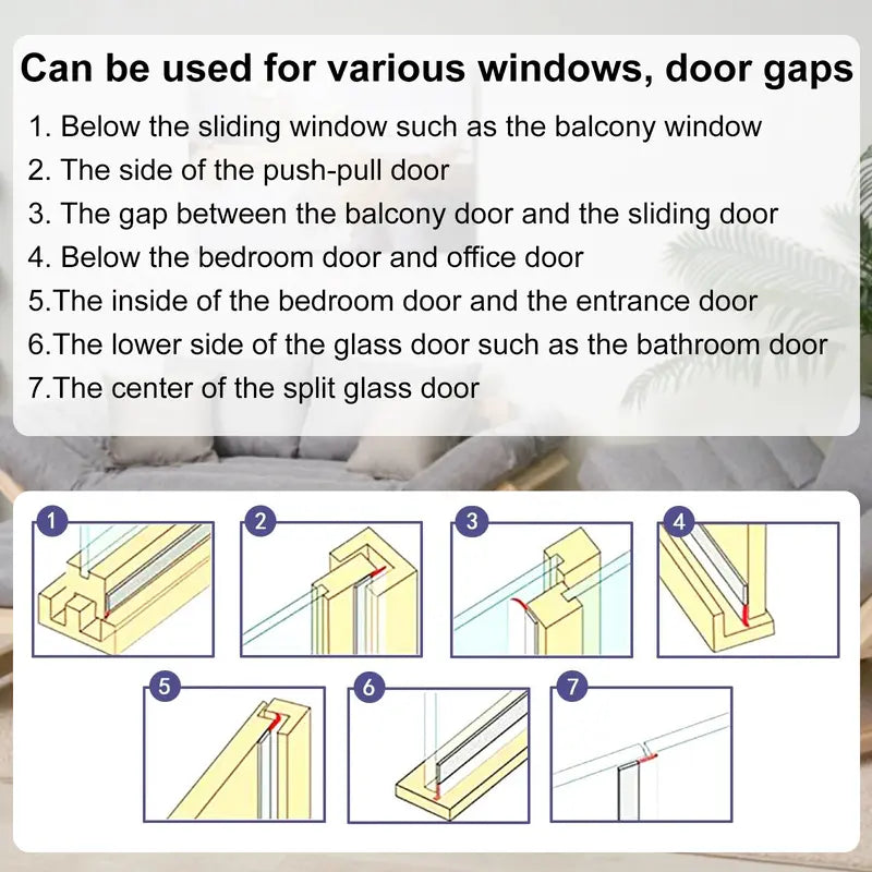 16.4ft Adhesive Weather Stripping Door Draft Blocker, 1.38in Cuttable Foam Sealing Tape for Doors Windows