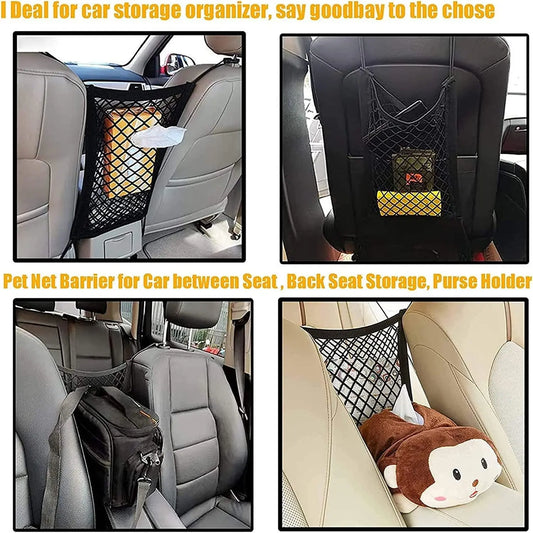 Car Pet Isolation Net, Safety Mesh Storage Bag, Universal Car Seat Gap Storage Bag, Pets Dogs Back Seat Mesh Barrier, Vehicle Backseat Barrier Net, Promoting Safer Driving