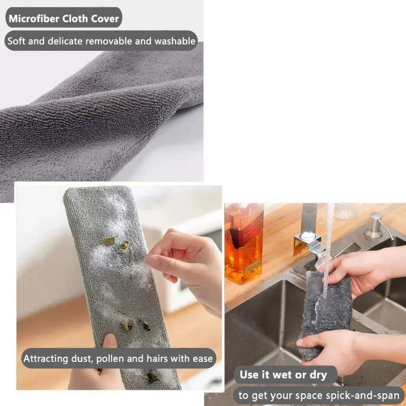 Retractable crevice dusting brush,soft bristles,comes with 2 microfiber dusting cloths,ergonomic design,multi-purpose,retractable microfiber,suitable for bedroom, kitchen, living room,outdoor use,high ceiling,cleaning supplies,duster Dryer Vent Cleaner