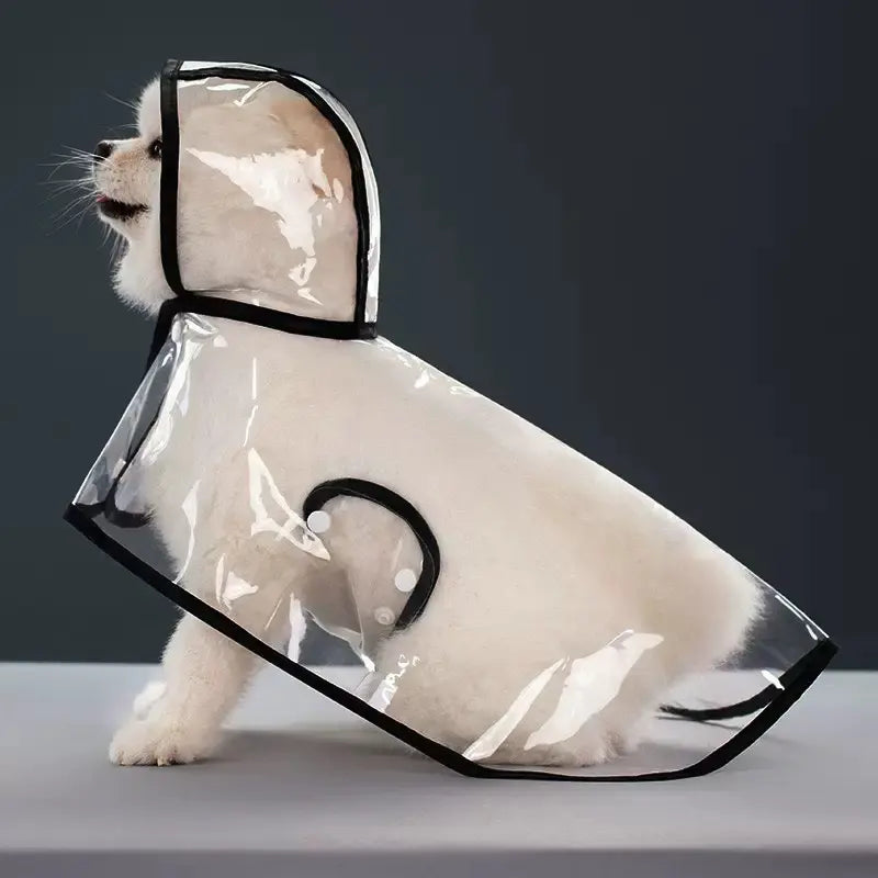 Transparent Thick Cape Dog Raincoat for Small Medium Dogs