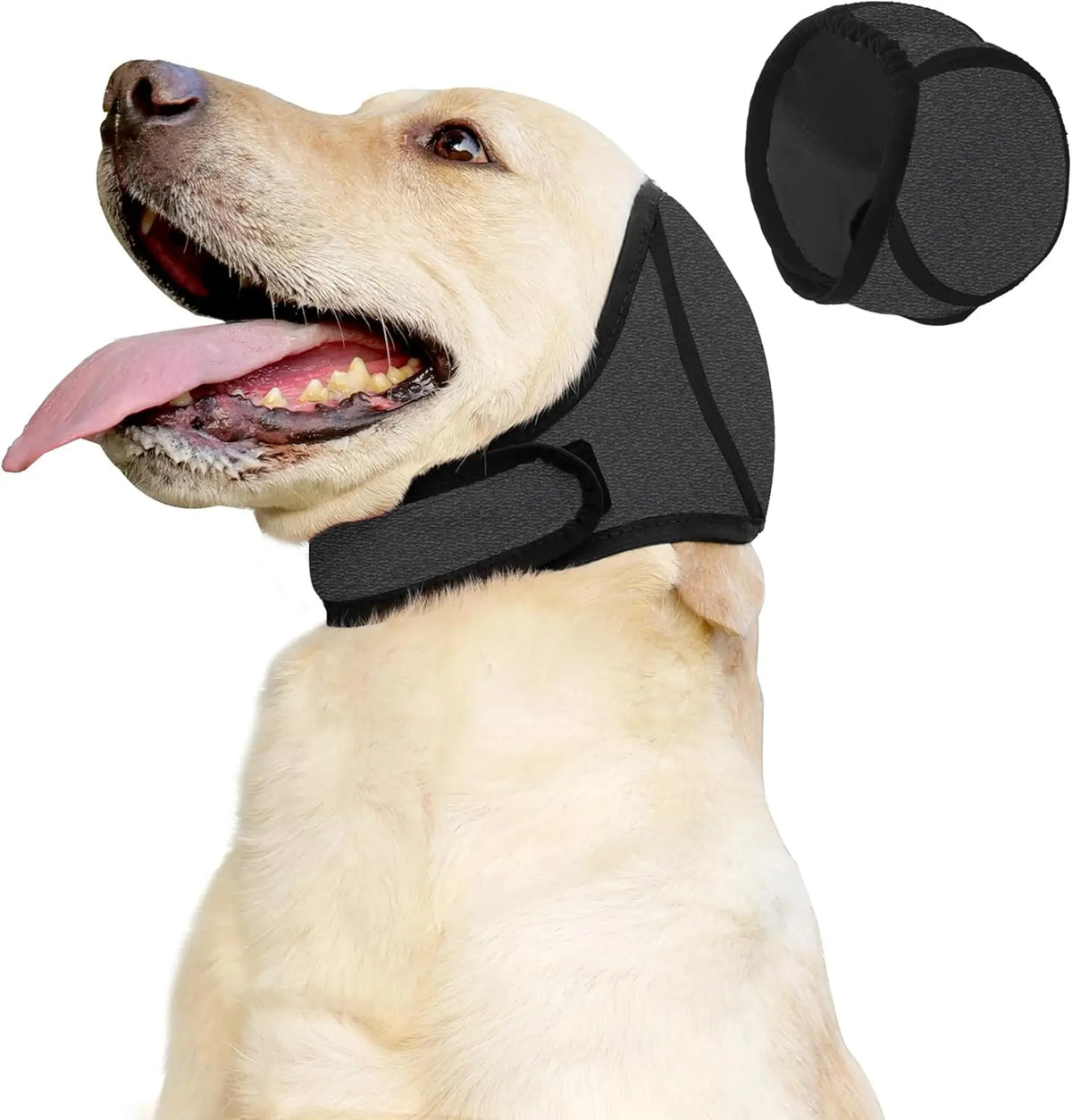 Grey Dog Calming Hooded Ear Muffs, Waterproof Noise Blocking Pet Ear Cover for Bath Swimming Fireworks Hematoma Care