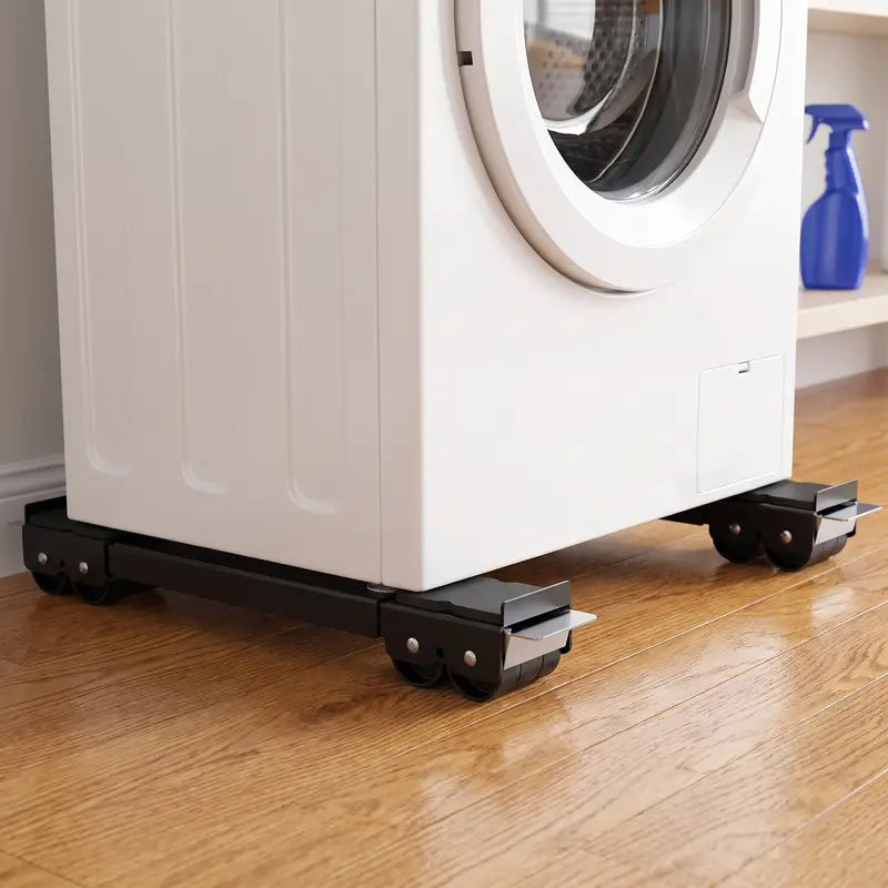 2-Pack Extendable Metal Appliance Moving Dolly, Lockable Wheels Low Profile Stand for Washer Dryer Fridge