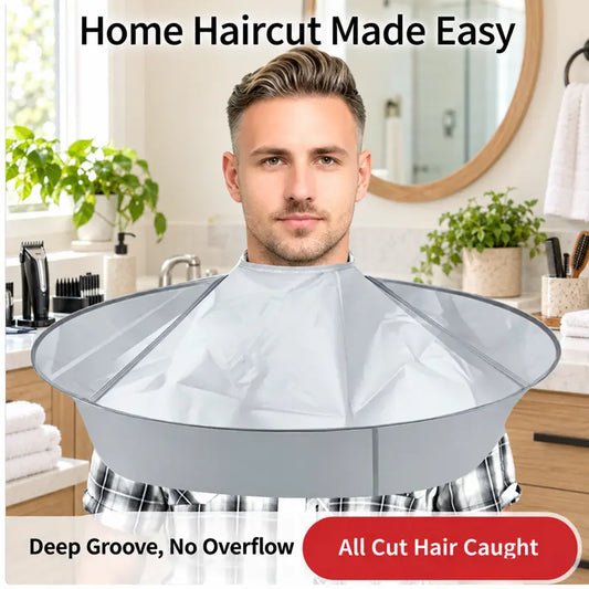 Portable Waterproof Hair Cutting Cape - Reusable Barber Bib Hair Catcher Apron for Household & Salon Use