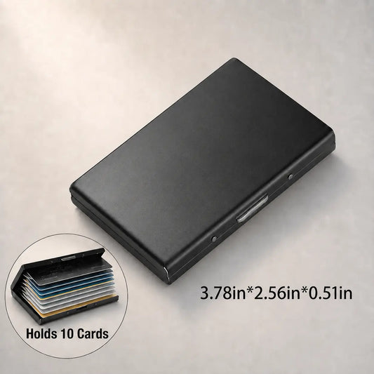 RFID Blocking Stainless Steel Card Holder, Slim Secure ID & Credit Card Protector for Travel Business