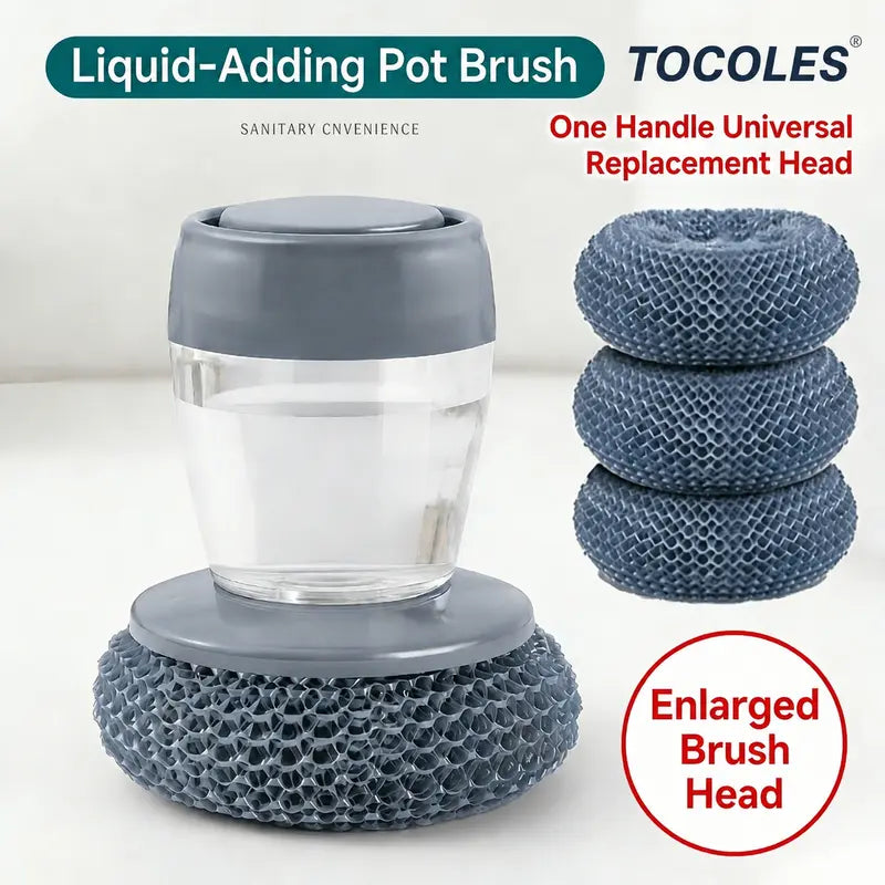 Automatic Liquid Filling Palm Brush for Kitchen Cleaning