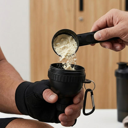 Mini Protein Powder Funnel With Scoop, BPA-Free Portable Powder Container for Creatine & Pre-Workout