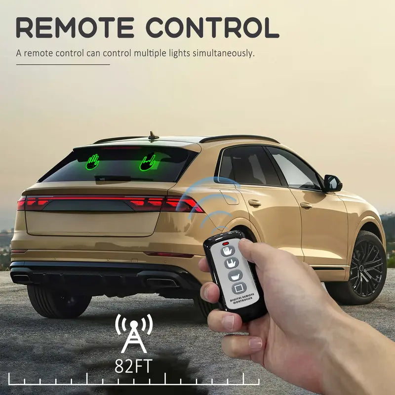 DIBMS Car Gesture LED Light 1Pc, Rechargeable Remote Triple Mode Fun Finger Light for Car Truck