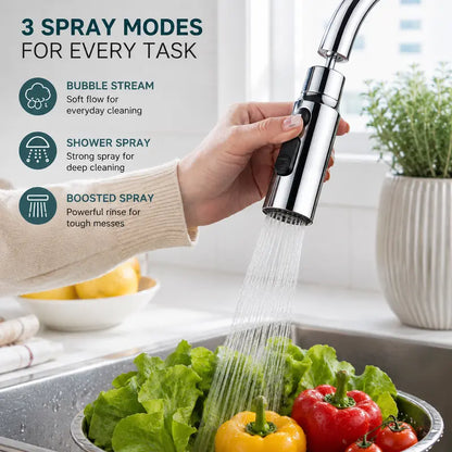 Brass Kitchen Sink Faucet Sprayer Attachment, 360° Rotatable 3 Spray Modes, Tool-Free Quick Install with Seal Rings & Plumber Tape