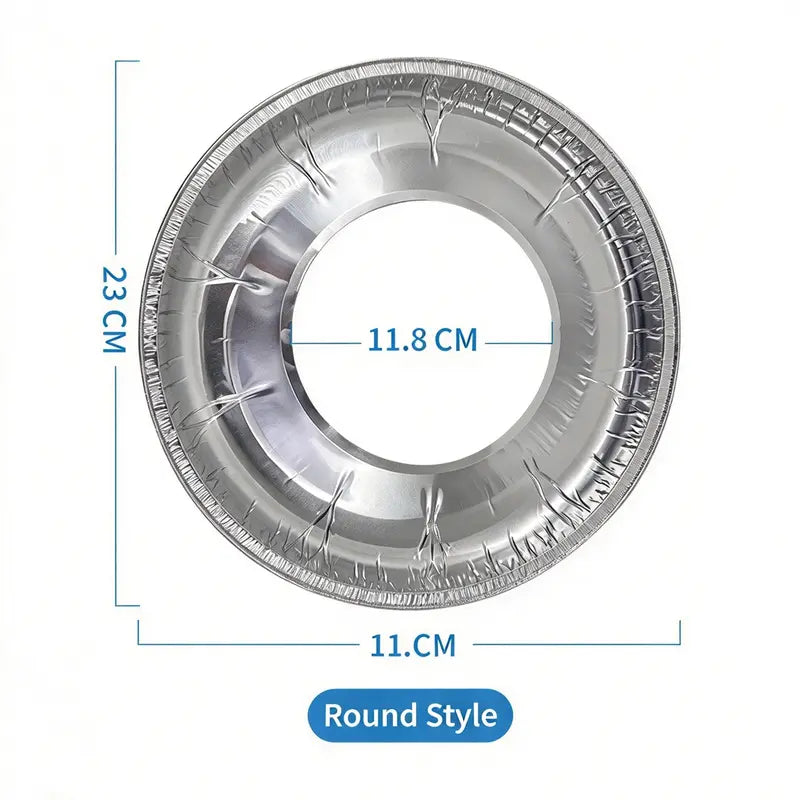 Disposable Aluminum Foil Protective Pads, 8.5" x 8.5" with 4.5" Opening Diameter, for Most Standard Cooktops