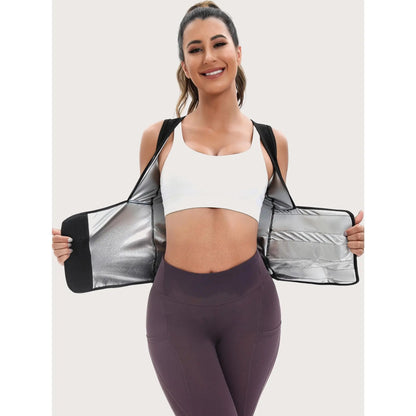 Women Zip‑Up Compression Shapewear Vest, Built‑In Bra Tummy Control Workout Top