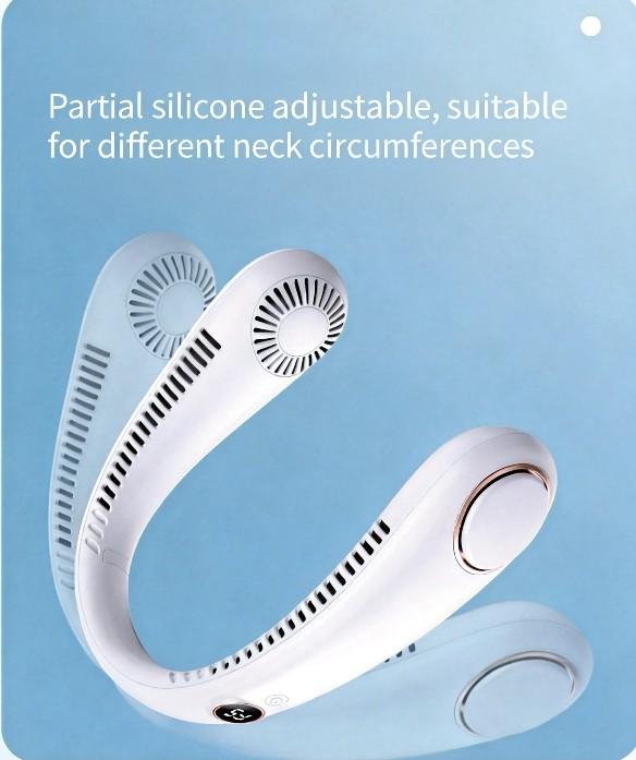 Neck Fan, Rechargeable Personal Portable, Hands Free wearable BatteryOperated 5 Speeds, USB Neck Cooling for Indoor Outdoor