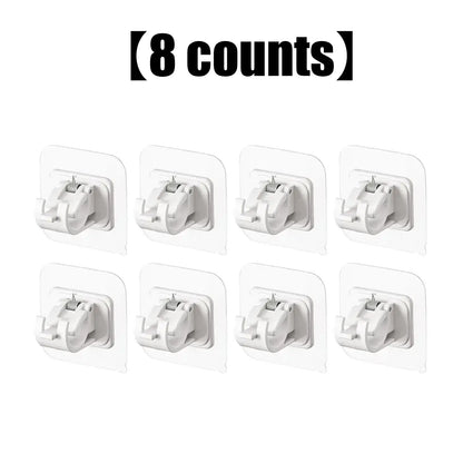 A set of 8PCS Curtain Rod Brackets with Clips,Transparent Drapery Hooks,Rod Hanging,Adjustable Rods Holder