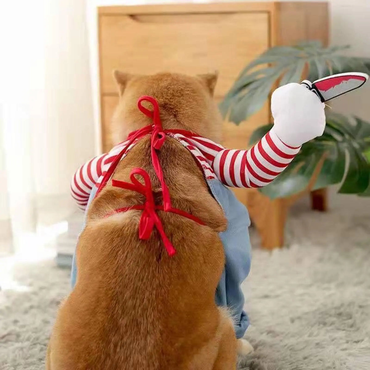 Chucky Halloween Pet Costume, Scary Cosplay Outfit for Dogs & Cats