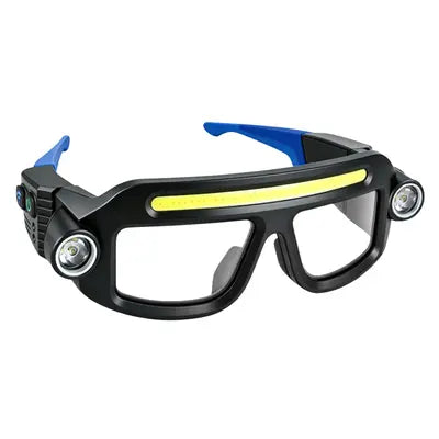 JOYTUTUS Rechargeable LED Headlamp Glasses, Hand Wave Sensor, 5 Modes COB Light, IPX4 for Camping & Motorcycle