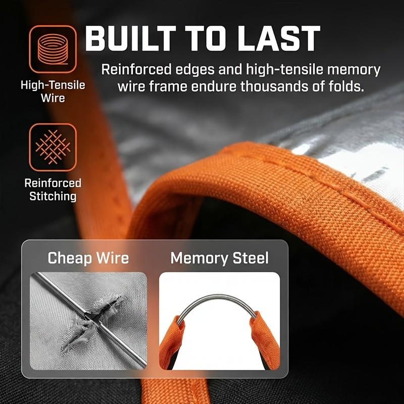 Portable Car Windshield Sunshade, Fabric Heat‑Insulating Sun Visor for Sedan SUV Truck, Summer Travel Camping Car Sun Cover