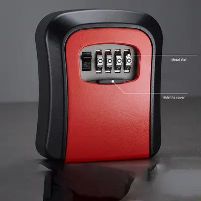 Wall‑Mount 4‑Digit Resettable Key Lock Box, Secure Combination Key Storage for Home Office Garage Outdoor Use