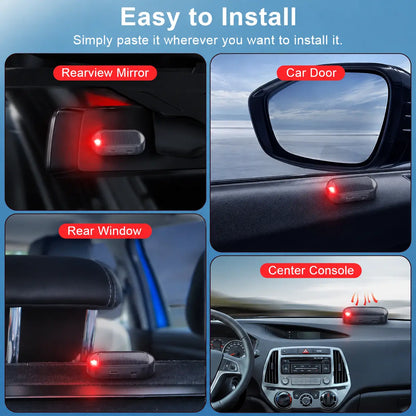 Solar Fake Car Alarm Light, Auto Sensor LED Simulated Anti-Theft Warning Flashing Lamp, No Wiring DIY