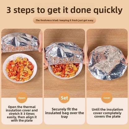 Home dining table & food container aluminum foil heat-retaining cover