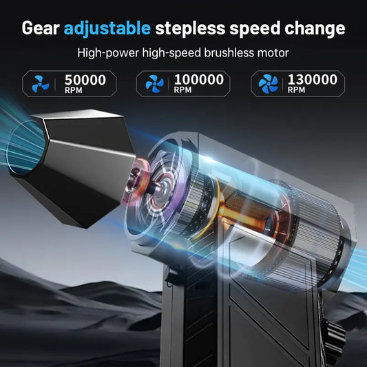 Mini Soprador a Jato Portátil, 130.000 RPM de Alta Velocidade 52m/s de Vento, Carregamento Rápido USB-C Leve para Uso em Múltiplos Cenários