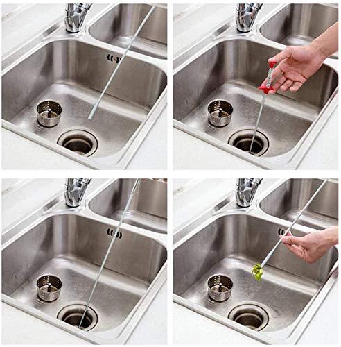 Herramienta de agarre flexible de 78.74" con 4 garras, para recoger basura en desagües de fregaderos y retretes