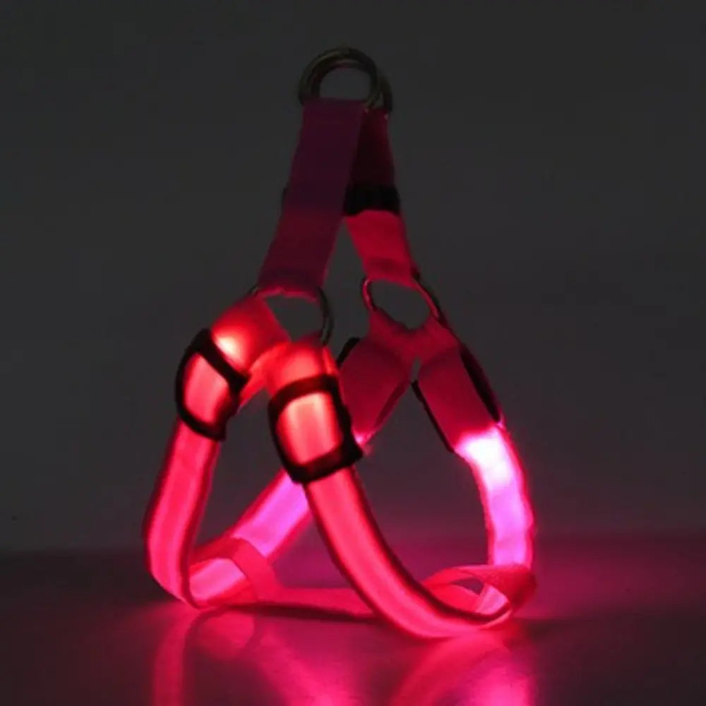 Fiber Optic LED Dog Harness, Battery Powered Glowing Reflective Pet Vest Adjustable for Small Medium Large Dogs Night Walking