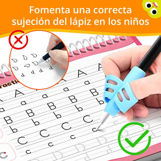 Cuaderno de caligrafía reutilizable en español con ranuras para niños, materiales de aprendizaje, 6 libros – Primaria temprana, cubre matemáticas, palabras, dibujo