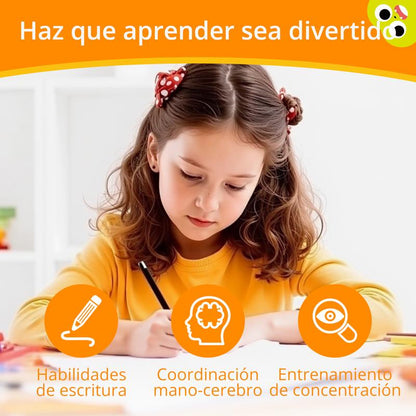 Spanish Reusable Grooved Handwriting Workbook for Kids, Learning Materials, 6 Books–Early Elementary, Covers Math, Words, Drawing