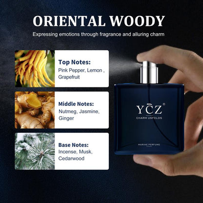 YCZ Midnight Marine 1.7oz Men Eau de Parfum Long Lasting Marine Scent for Daily Dating