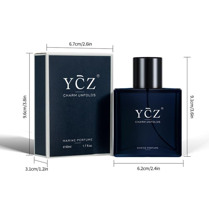 YCZ Midnight Marine 1.7oz Men Eau de Parfum Long Lasting Marine Scent for Daily Dating