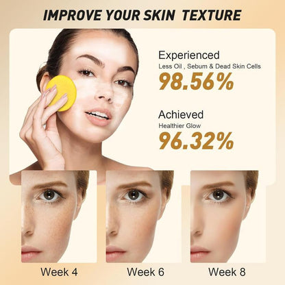 50Pcs Turmeric & Kojic Acid Cleansing Pads, Gentle Deep‑Clean Soft Facial Skincare Pads for Normal Skin