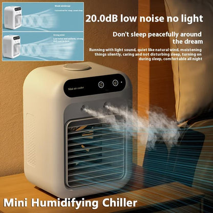 Rechargeable Mini Air Conditioner Portable Water Cooling Fan Humidifier Purifier Desktop Air Cooler