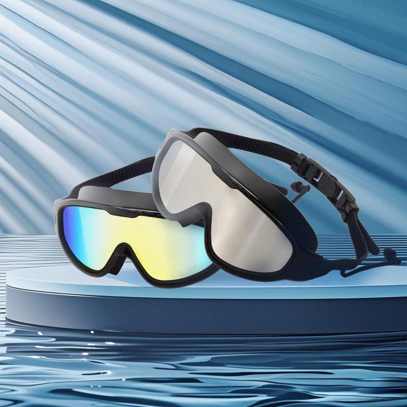 Swim Goggles 2 Pack - Wide View Anti-Fog & UV, No Leaking Swim Glasses for Men, Women, Kids Swimming