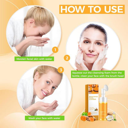 Limpiador Facial Iluminador de Cúrcuma Limpiador Facial de Limpieza Profunda Apto para Piel Grasa