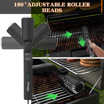 Drayvorx Cepillo Eléctrico Inalámbrico 2 en 1 para Parrilla y Limpiador Rotatorio, Limpiador de Grasa para Barbacoa de 3 Velocidades