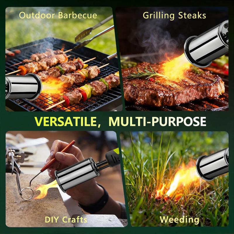 Powerful Propane Torch(Propane Tank Not Included),With One-Touch Max Fire Button and Safety Lock, Adjustable Blow Torch for Sous Vide Searing Steak