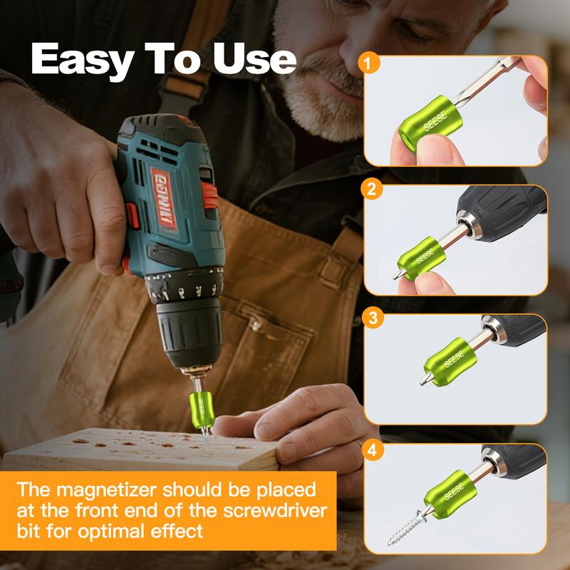 SEESE 1/4 Inch Magnetic Screw Ring Removable Universal Hex Drill Bit Holder