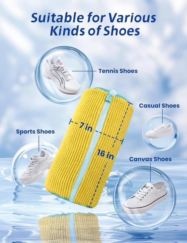 Grey Mesh Laundry Shoe Washing Bag, Washing Machine Shoe Protector Bag, Footwear Cleaning Accessory