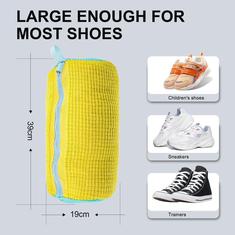 Grey Mesh Laundry Shoe Washing Bag, Washing Machine Shoe Protector Bag, Footwear Cleaning Accessory