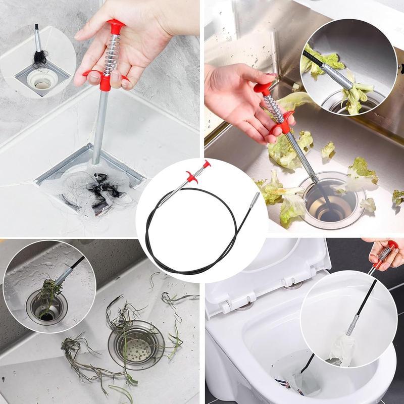 78.74" 4-Claw Flexible Grabber Reacher Tool, Bendable Hose Pick Up Tool for Sink Drain Litter Toilet, Father's Day Gift