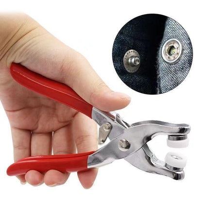 100Pcs Invisible Color Metal Buckle & Hand Pliers DIY Sewing Kit for Clothes Hats